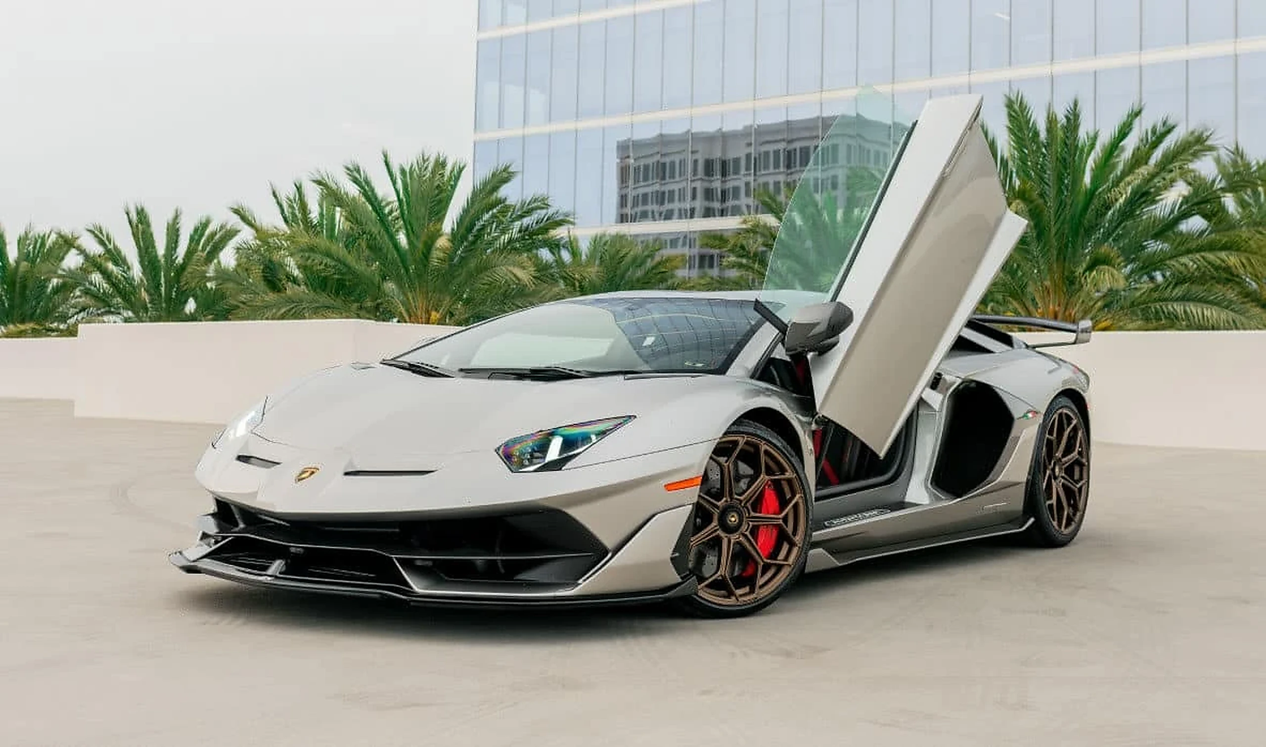 Lamborghini Aventador SVJ exterior for v12 exotic car rentals